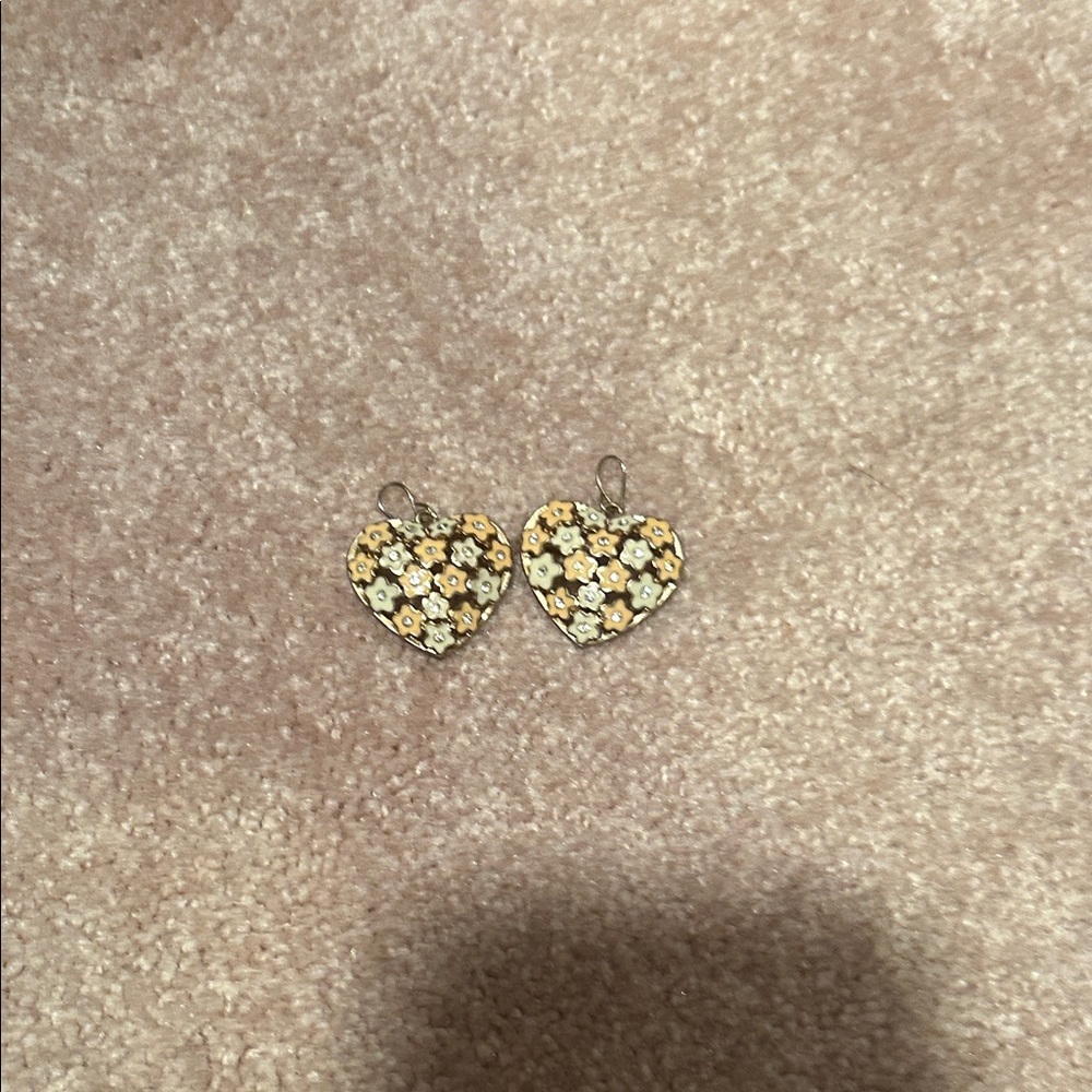 Heart-Shaped Floral Earrings
